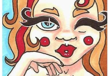 draw and send you 1 original pin up ACEO big1