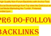 manually make and ping  20 high PR dofollow Panda safe nonforum backlinks for your website