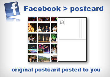 turn your Facebook image gallery into a POSTCARD, or any image you choose, and post it to you big1