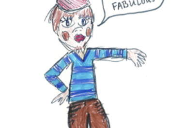 draw a campy cartoon version of you big1
