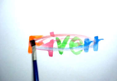 twisted paint your simple text logo, your website name or your message by using 4 colors big1