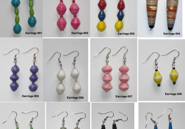 send you a pair of fairtrade earrings handmade from  recycled magazine paper beads by Ugandan women big1