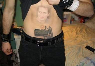 print your text or picture in my belly with a gun tattoo big1