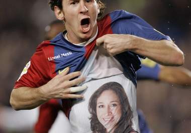 make 2 of your photos look like they are printed on the under shirt of Lionel Messi big1