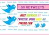 tweet your website or blog or link to 8000 twitter followers and retweet it from 50 profiles or get 50 backlinks to your website small1