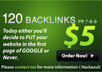 send you an e-book contains 16 pages of technical free 120 BACKLINKS from 120 site with a pr of 7,8 and 9 that I use to put my website on the first page of google