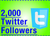 get you 2000 TWITTER followers on your Twitter profile to skyrocket your follower count
