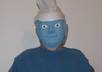 dress up as a smurf and take 2 photos of me holding your message