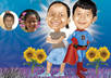 draw your funny colourful cartoon of your kids small1