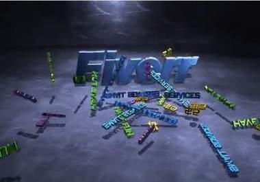 send you a video intro/outro of falling words creating any words you want to promote your business or show open big1