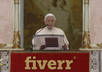 make this 30 second video of pope Benedict XVI praying and on the podium will be your logo/photo or text small1