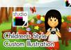 draw a custom illustration in childrens book style