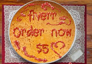 write any message and design it on a pancake big1
