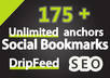 drip Feed Social Bookmarking Submissions to 175+ sites With DIVERSITY to protect you from Penguin and Panda