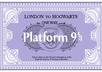 give you your very own Harry Potter platform 9 and 3/4 ticket