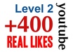 [level 2] provide 400+ Real Human YouTube Likes for your videos within 2 days