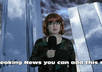 report breaking news on green screen as female newsreporter small1