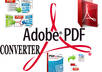convert All format file , Cad File into a PdF file or any Pdf file into a , Word , Excel file ///your job with passward